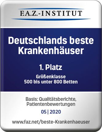 F.A.Z.-Institut - Deutschlands beste Krankenhäuser 1. Platz